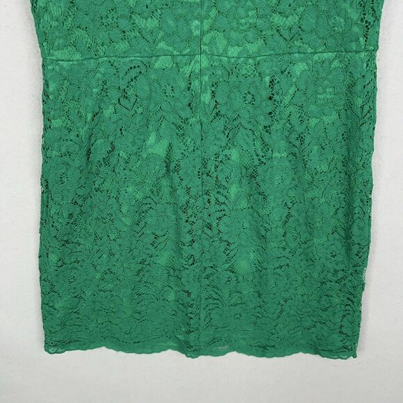Ralph Lauren Dress Womens 14 Green Lace Flutter Sleeve Party Floral Romantic LRL - Picture 9 of 14